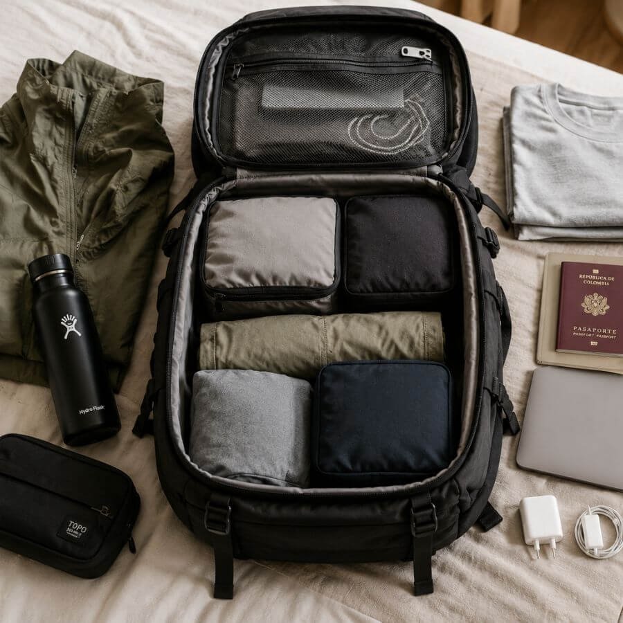 Sac à dos de voyage et équipement de backpacking utilisés en Amérique latine